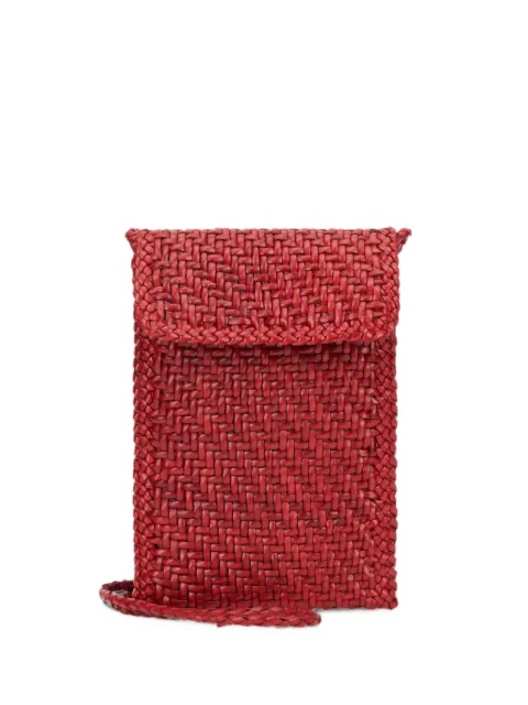 DRAGON DIFFUSION Phone woven leather cross body bag Red 8865