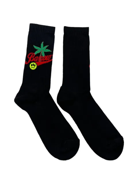 BARROW graphic-intarsia ribbed-knit socks Black S4BWUASO024