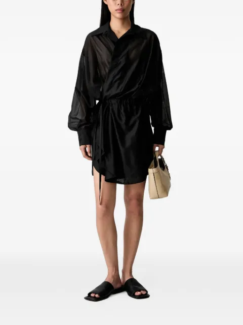 VICOLO sheer wrap-style mini dress Black TAB0068