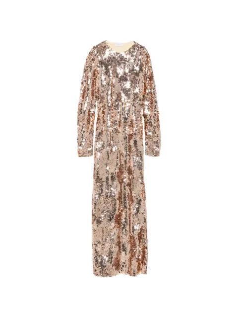 Rabanne sequin-embellished long-sleeve maxi dress Pink 26AJRO360PO0532