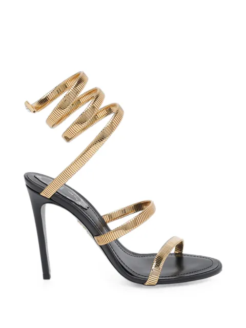 René Caovilla Juniper spiral-strap heeled sandals Gold C128391050001