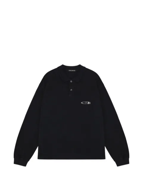 COLE BUXTON logo-embroidered polo-collar sweater Black SS26SFLP344