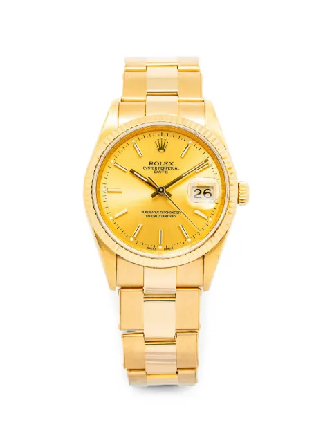 Rolex Oyster Perpetual Date 34mm watch Gold 15238