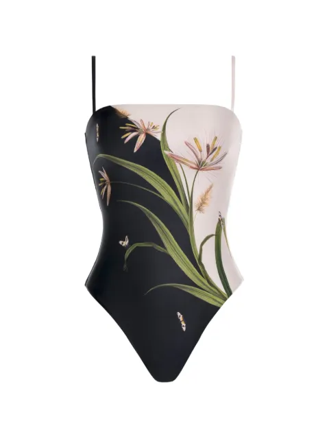 Agua By Agua Bendita Durazno floral-print swimsuit Black 20883MULTICOLOR