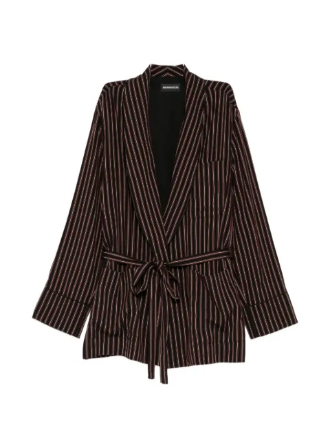 Ann Demeulemeester striped belted jacket Black B0014257FA748