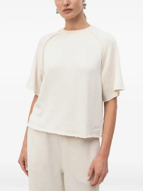 BOSS raw-edge raglan-sleeve T-shirt White 50567026