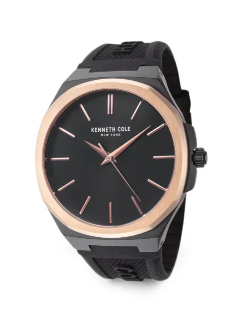 KENNETH COLE Classic silicone-strap 43mm watch Black KCWGM2233801