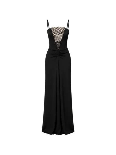 Nafsika Skourti Vertigo embellished maxi dress Black PF26DRS002