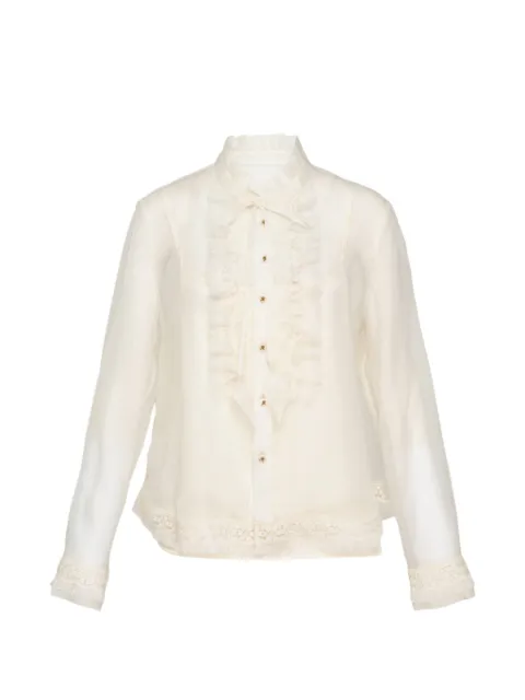Renli Su ruffled lace-trim shirt White RB0501E3100002