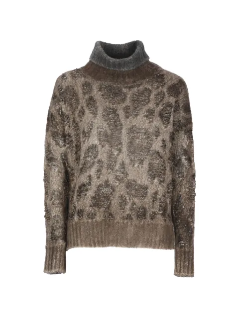 Avant Toi leopard-print sweater Brown 226WD1461CSGVHV01194