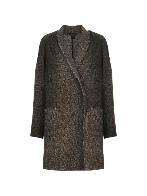 Avant Toi fringe-trimmed coat Brown 226WD1543CLAVHLV01191