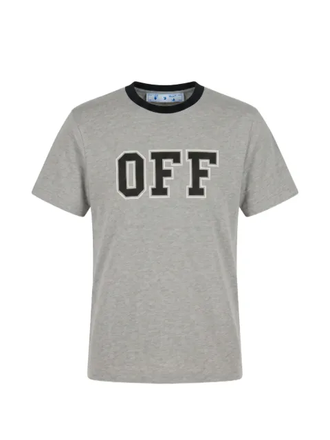 Off-White logo-print ringer T-shirt Grey 44OWOS26T083030