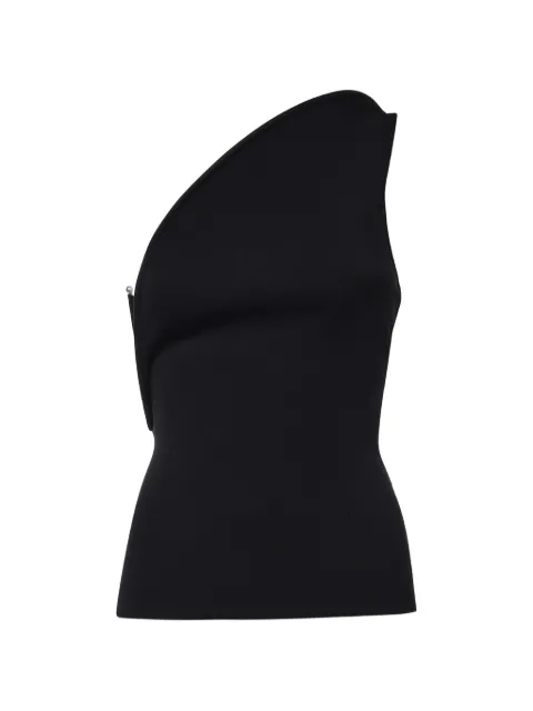 Christopher Esber one-shoulder hardware-detail blouse Black 26021448
