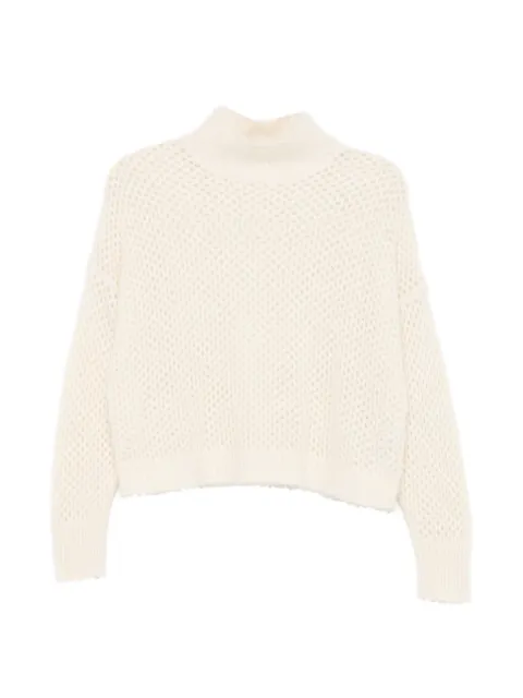Antonelli open-knit mock-neck sweater Neutrals FRANCIACORTA41898R40750