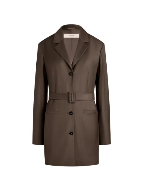 12 STOREEZ belted wool blazer Brown 132842