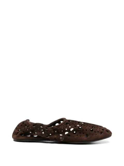 Alaïa slippers Vienne in velvet calfskin Brown AA3A1039I236