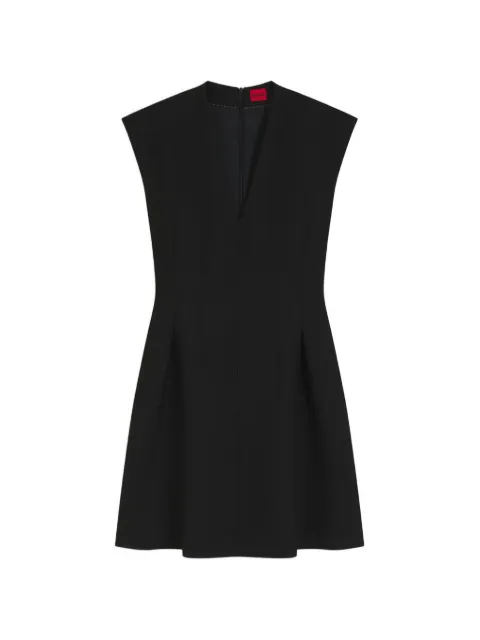 HUGO Kaytra cap-sleeve dress with pleat details Black 50564254