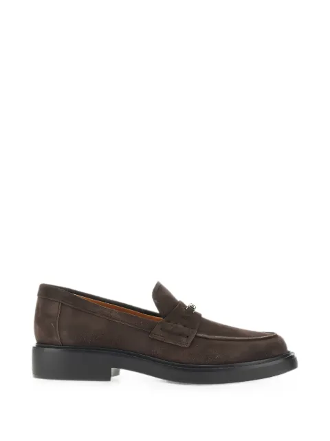Tod's logo-plaque suede loafers Brown XXW20L0KM70RE0S808