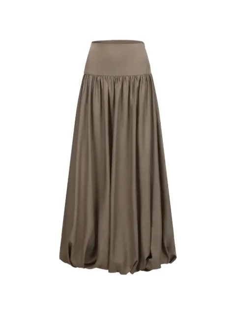 ELYWOOD shirred bubble-hem midi skirt Neutrals 2FS103RH