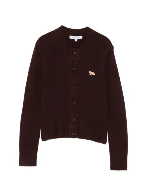 Maison Kitsuné logo-patch cardigan Purple PW00506KT1006