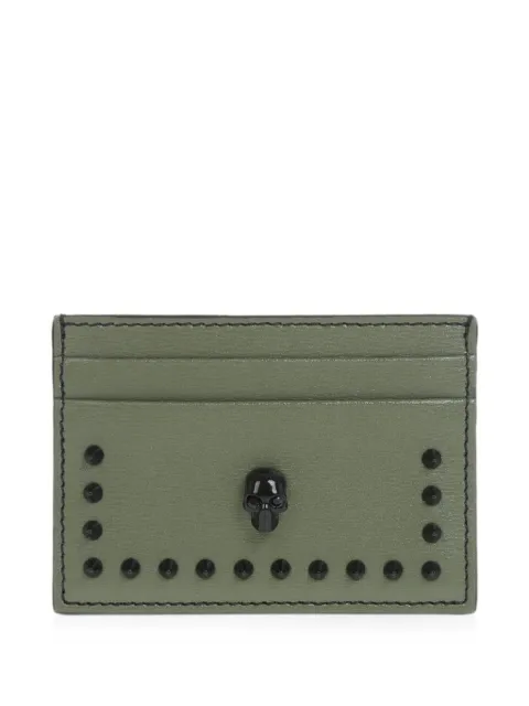 Alexander McQueen Skull studded card holder Green 632038DYTC5252630