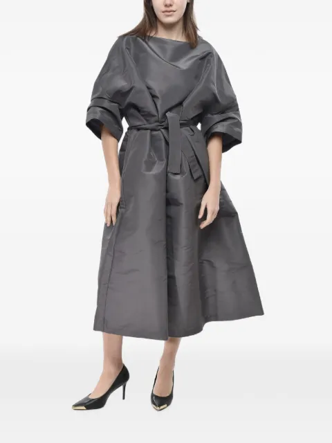 SUPER BLOND belted silk midi dress Grey DRESSTR18