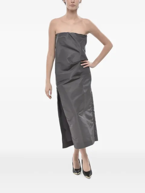 SUPER BLOND strapless silk midi dress Grey DRESSB