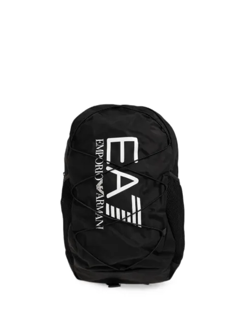 Ea7 Emporio Armani logo-print bungee-cord backpack Black 7X000758AF29356
