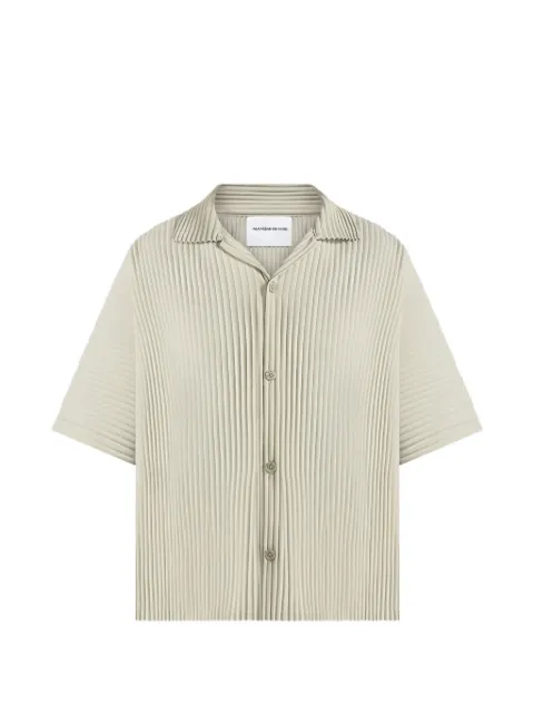 Manière De Voir Justin - pleated boxy shirt - sage Neutrals MAN3438