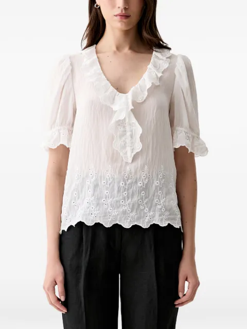 Hoss Intropia Carina ruffled broderie-anglaise blouse White 5873416