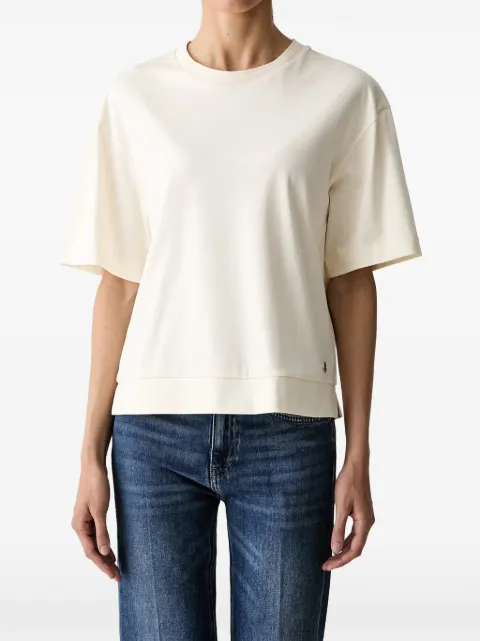 Joop! logo-plaque side-slit T-shirt Neutrals 30103304