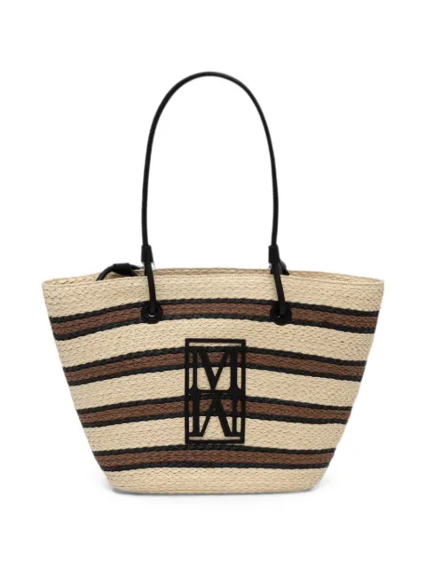 Marc O'Polo large striped logo-patch tote bag Neutrals 5000011057