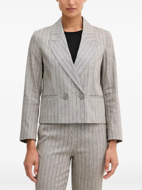 Sisley pinstripe-pattern double-breasted blazer Grey 2NGHLW049