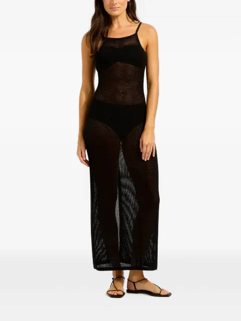 Seafolly crochet-knit beach maxi dress Black 55685KN