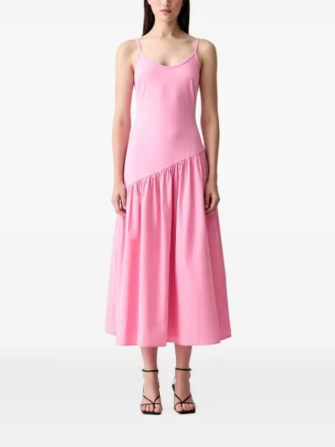 NEVER FULLY DRESSED asymmetric ruffled midi dress Pink NFDDR3325