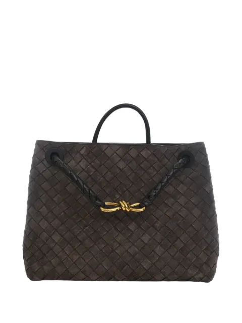 Bottega Veneta Pre-Owned 2012-2026 Medium Suede Intrecciato Andiamo Bag satchel Brown SHICZTV0EU0IA7WK