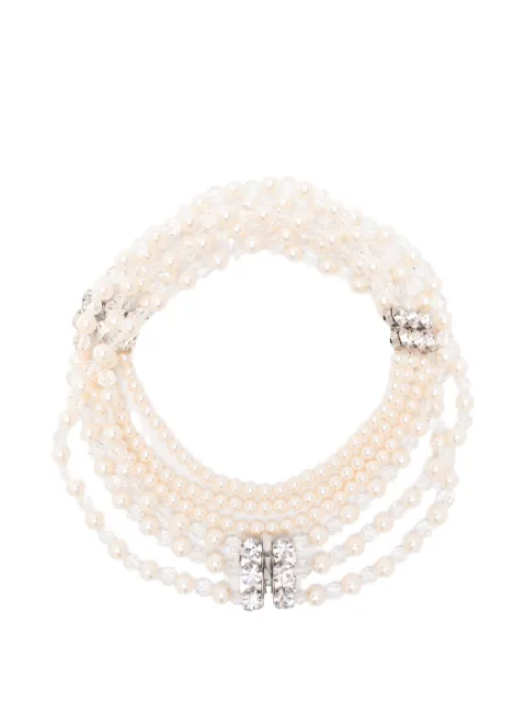 Alessandra Rich triple-strand crystal-embellished necklace Neutrals FABA3374J0348