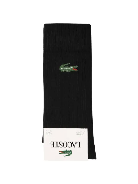Lacoste logo-patch ribbed socks Black RA9247