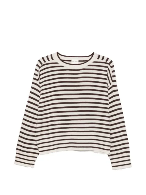 Closed striped long-sleeve sweater Brown C9640399AST