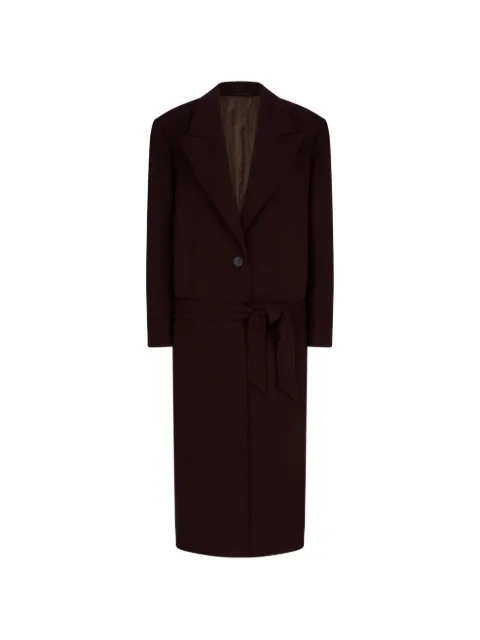 The Attico belted twill-wool coat Red 251WCC00084WWV058AA