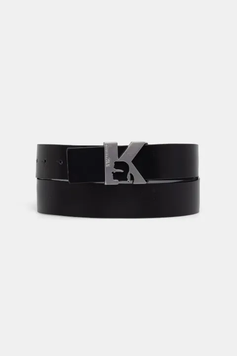 Karl Lagerfeld Jeans logo-plaque belt Black B3M33076