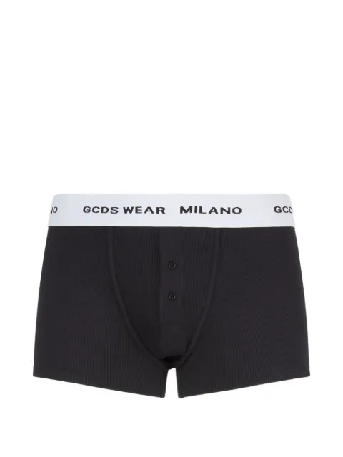 GCDS logo-waistband fine-ribbed boxers Black A1OM3701JC7