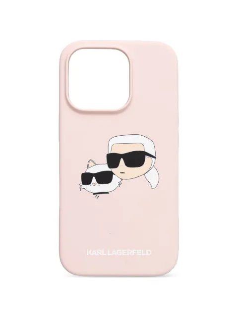 Karl Lagerfeld Ikonik Karl Choupette iPhone 16 Pro case Pink KLHMP16LSKCHPPLP