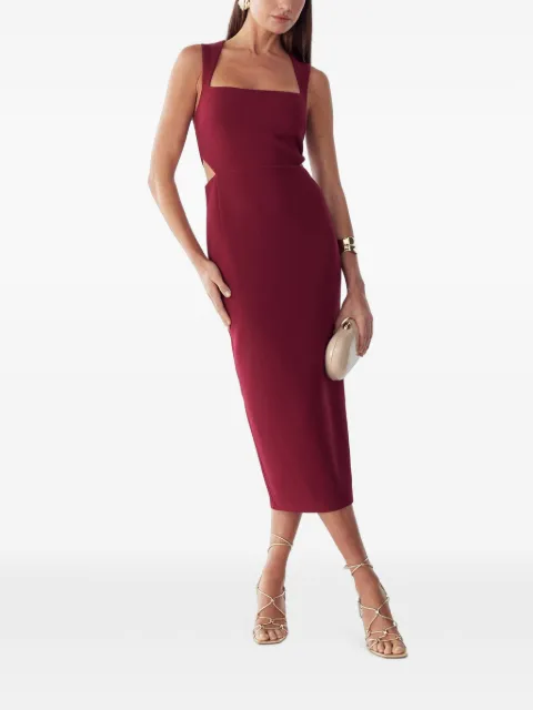 BWLDR cut-out square-neck midi dress Red BW01691