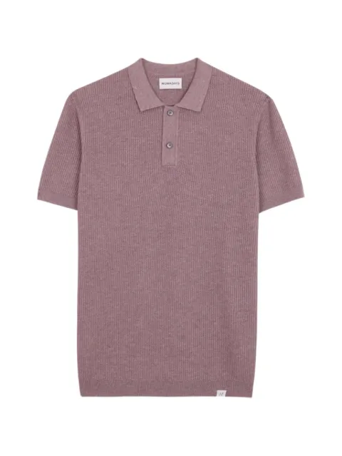 NOWADAYS ribbed-knit short-sleeve polo shirt Pink NOS038
