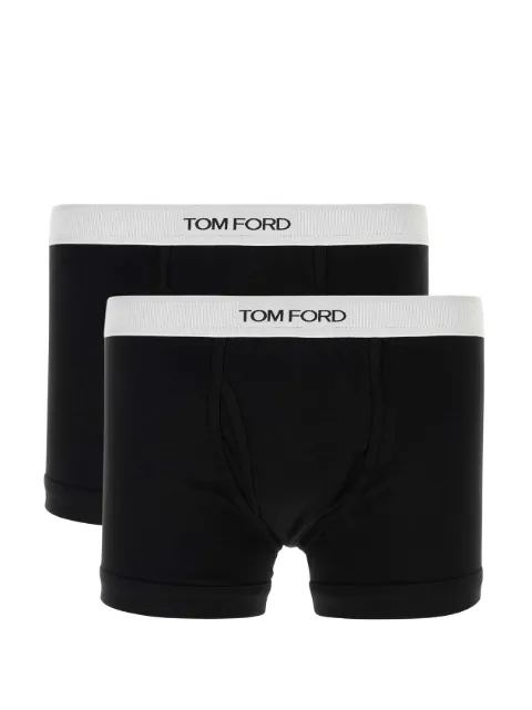 TOM FORD Set of two boxer shorts with logo stripe Black T4XC32270