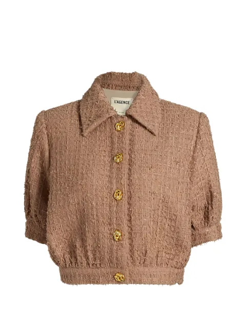 L'Agence tweed cropped jacket Brown 1687QKM2