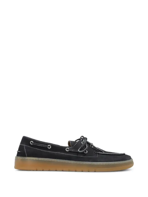 Posa Boat brushed-suede boat shoes Blue PM50BOATLOAFERBRUSHEDSUEDE