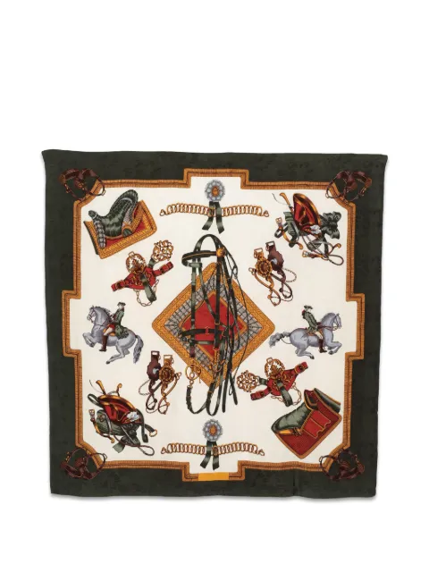 Vintage equestrian-print scarf Neutrals W2752691