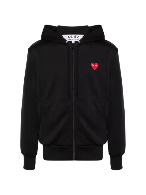Comme Des Garçons heart-patch zip-up hoodie Black AXT172D1